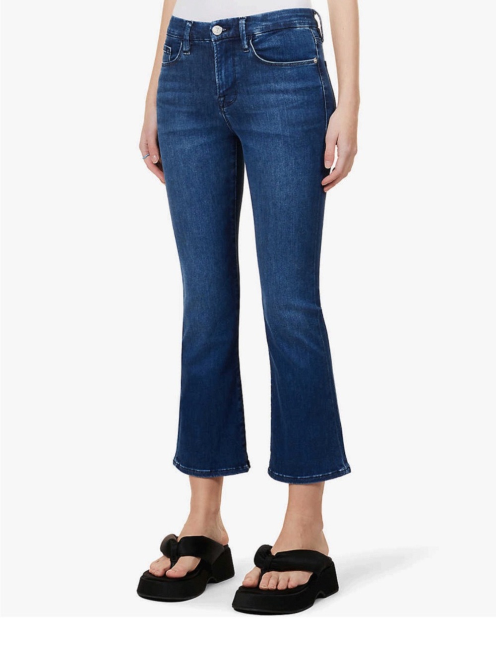 FRAME Le Crop Mini Bootcut Jean in Bornstein 28 Cotton Stretch Casual